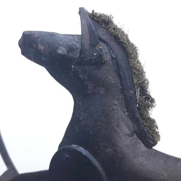 Vintage Metal Rocking Horse Home Decor  Vintage Display Toy Americana Folk Art - Picture 12 of 16